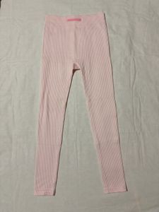 Bonkers Comfortable Pink Ribbed Leggings