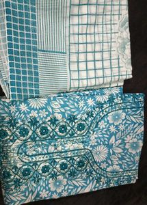 Blue &amp; White Dress Material
