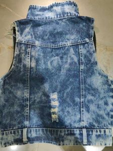 Distressed Denim Vest