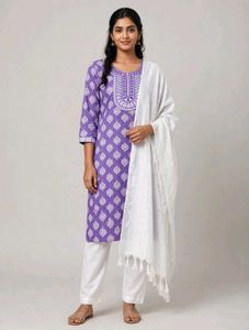 Beautiful Purple Kurta Set with Dupatta(new)