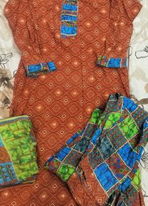Vibrant Cotton Suit 3pc