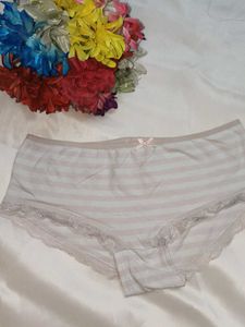 Striped Lace Trim Briefs