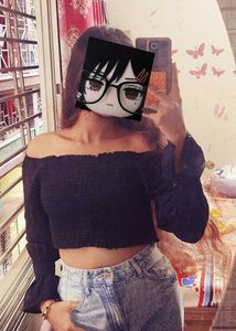 Off-Shoulder Smocked Crop Top