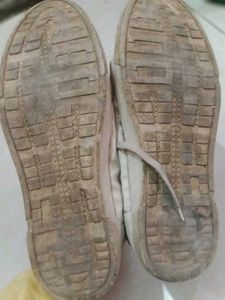 White Sneakers with Feather Design