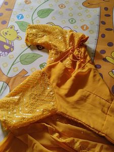 Elegant Yellow Sequined Kurta Set