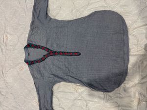 Embroidered Grey Kurta