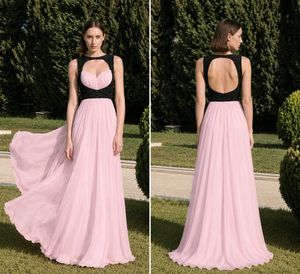 Elegant Pink & Black Gown