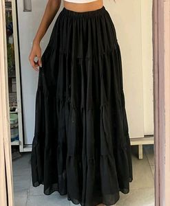 24h Sale!! Pinteresty Black Long Tiered Skirt