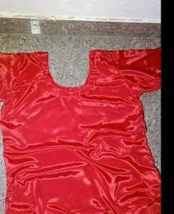 Vibrant Red Silk shalwar kurti Pants