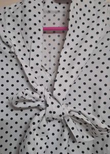 Polka Dot Bow Blouse