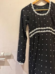 Elegant Black Polka Dot Maxi Dress
