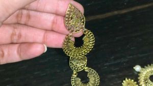 Gold Tone Jhumka Earrings