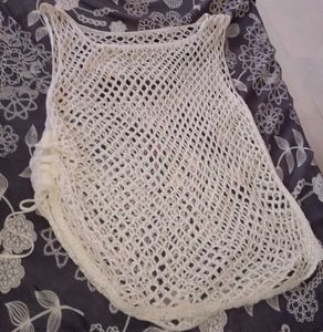Cream Crochet Net dress