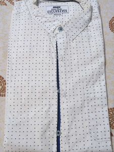 Men's White Printed Shirt