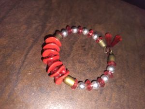 Red & Silver Beaded Bracelet