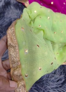 Vibrant Rani &amp; Sea Green New Duppata