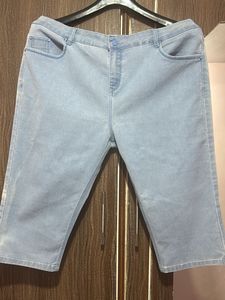 Light Blue Denim Capri Pants
