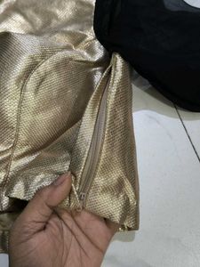 Elegant Gold &amp; Black Embellished full sleeve Blous