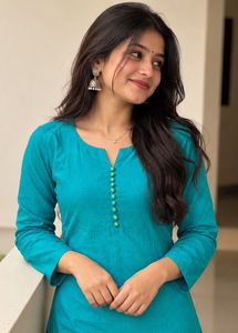 Teal Cotton Kurta