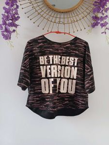 Graphic Print loose Boxy crop Top