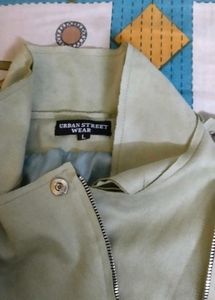 Stylish Light Green Moto Jacket