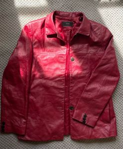 Blood Red Leather Blazer