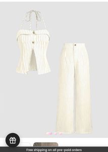 little box white striped halter top