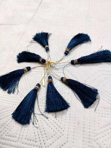 Set of 8 Navy Blue Tassels