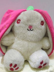 Cute Bunny Plush Toy with Strawberry Hat