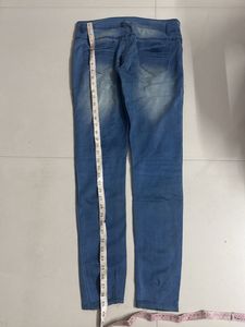 Blue Patched Skinny Jeans
