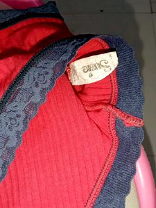 Comfortable Red Lace Trim Panties