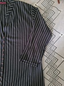 Chic Striped Button-Down Tunic
