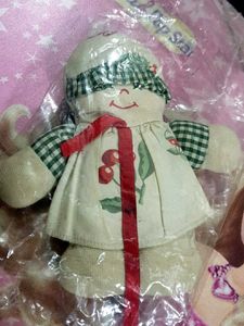 Vintage Cherry Embroidered Plush Doll