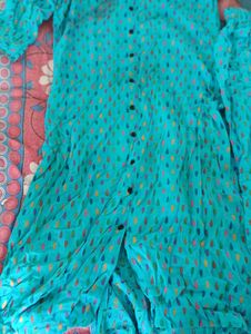 Blue Printed Kurta set with pajama