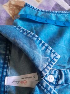 Denim Sleeveless Shirt Dress