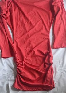 Red One-Shoulder Mini Dress