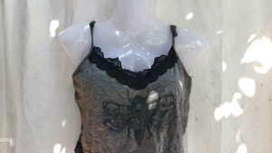 Gothic Moth Lace Trim Cami Top