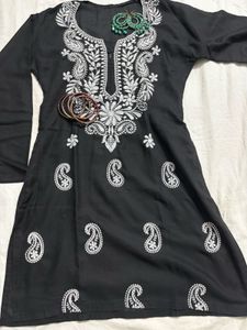 Embroidered Black Kurta