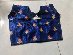 Blue Embroidered Lehenga with Pink Dupatta