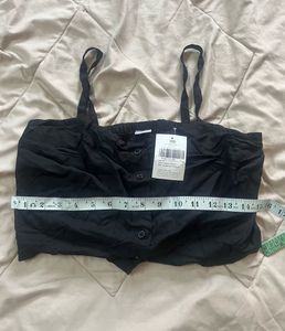 Black Crop Top &amp; Wide Leg Pants Co-ord Set
