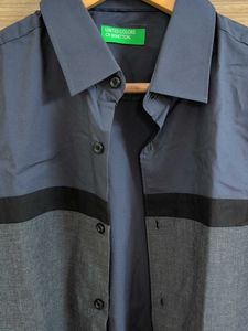 Men's Blue Striped Button-Down Shirt