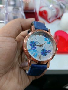 Elegant Floral Blue Watch