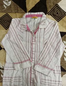 Striped Cotton Shirt-Style dresses👗