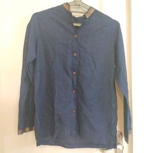 Fabindia Navy Blue Women's Shirt