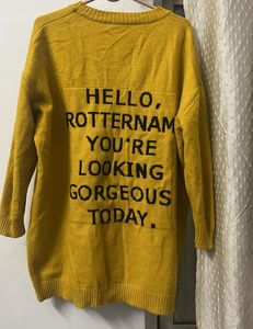 Yellow Knit 'A' Sweater Dress