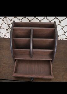 Wooden Desk Organizer with Drawer