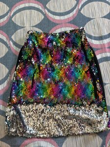 Two way sequin mini Skirt