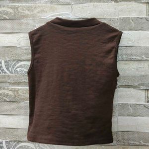 V-Neck Sleeveless Knit Top