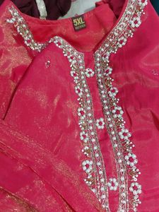 Beautiful shimmer kurta set magenta