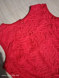 Elegant Red Lace Maxi Dress